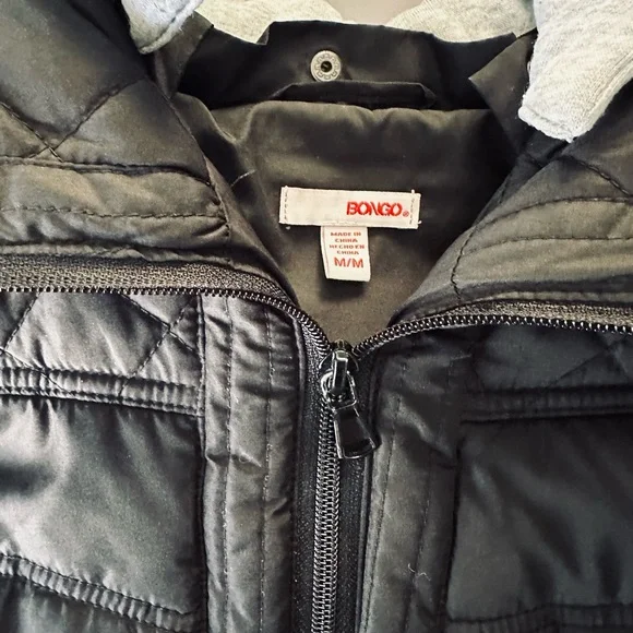 BONGO Black Quilted Vest Jacket with Hood - Picture 2 of 4